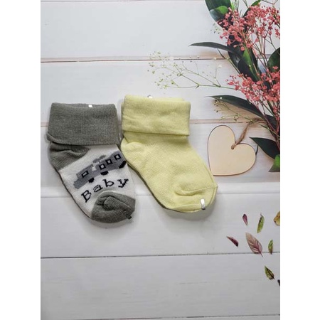 isi 2 pasang kaos kaki bayi cewe cowo ukuran 8-13cm kualitas import