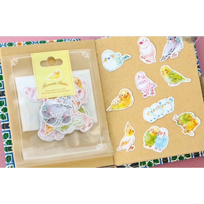 [MILOLI] 70Pcs ROMANTIC STICKER & FROST SEAL Sticker Décor Jurnal Stiker Hias Diary Scrapbook -B0316-3