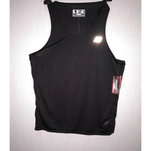 Original 100 % Kaos Training Running NewBalance Sleeveless NB DRY Black Reflective