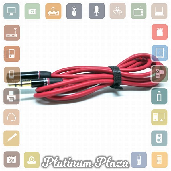 Overfly Kabel AUX HiFi Audio Cable 3.5mm Male to Female - AV118 - Red`6FJUGH-