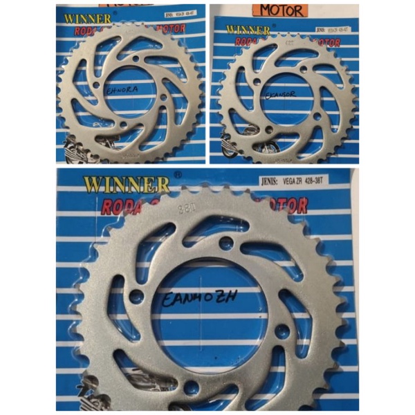 Gear Belakang Vega ZR 428 38T 39T 40T 42T 43T 45T 15T Gigi Tarik 428-39T 428-40T 428-15T 428-38T 428-42T 428-43T 428-45T Rantai Roda Chain Kit Chainkit Sprocket Gear Gearset Gir Jupiter MX Wheel Yamaha Asli Original YGP R New 38 39 40 42 43 45 15 T Mata-1