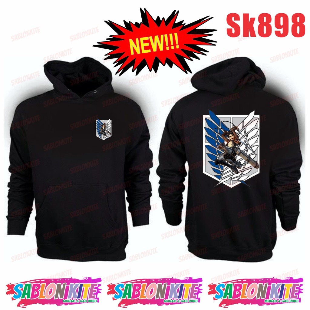 MURAH!!! HOODIE KAOS ATTACK ON TITAN SK898 UNISEX