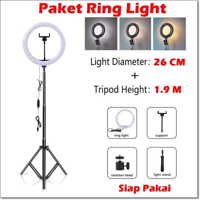 Ring Light Lampu LED 12 Inch + Tripod