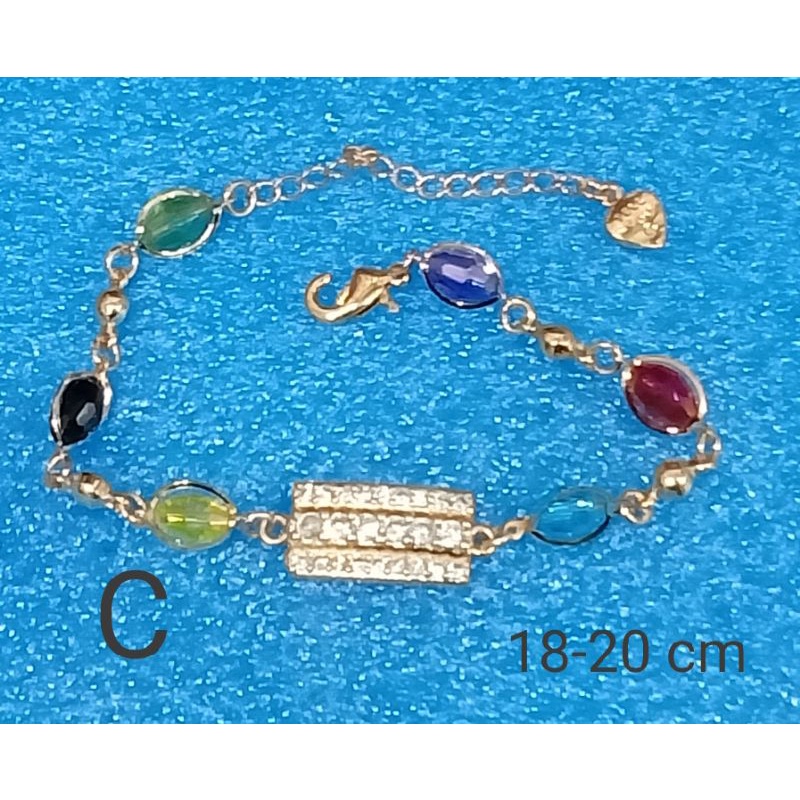 RAL401. Gelang tangan xuping wanita dewasa lapis emas dgn mata zircon ukuran 18-20 cm
