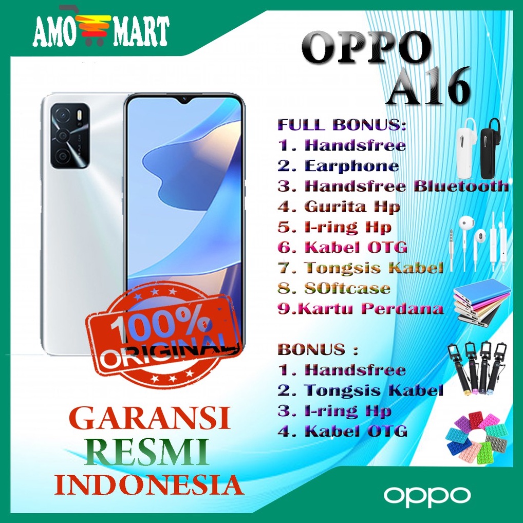 HP BARU OPPO A16 RAM 3/32GB & RAM 4/64GB NEW 100% ORI GARANSI RESMI OPPO INDONESIA-RAM 3/32 Silver