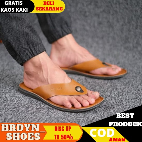 ORIGINAL - SANDAL JEPIT KULIT PRIA CASUAL / SENDAL JAPIT KEKINIAN COWOK LAKI-LAKI DEWASA KASUAL BARLIN-04