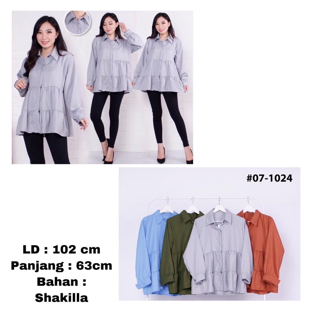 Tiere Blouse Wanita Bahan Shakilla 1024 / blouse polos / blouse wanita
