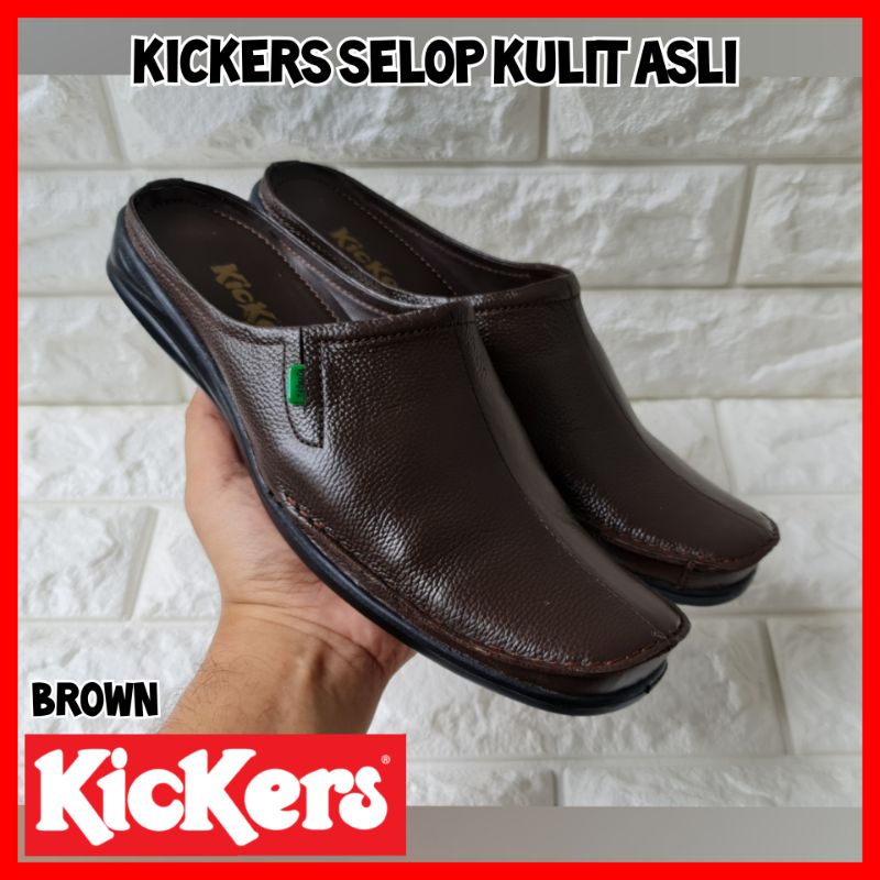 SANDAL SELOP PRIA KICKERS KULIT ASLI SENDAL FORMAL WEDDING SANDAL ADAT LEBARAN COWOK TERMURAH PROMO