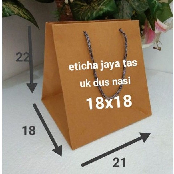 paperbag dus nasi 18x18 tas kertas carf ketebalan 150 GSM