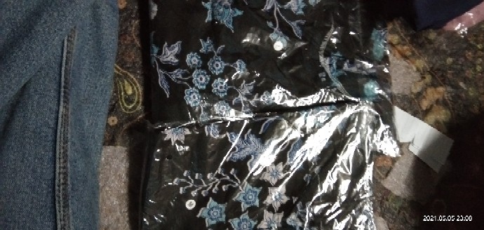 Promo Batik Couple Keluarga Sarimbit Sania Ruffle Batik Ori Ndoro Jowi Motif Cibulan Biru