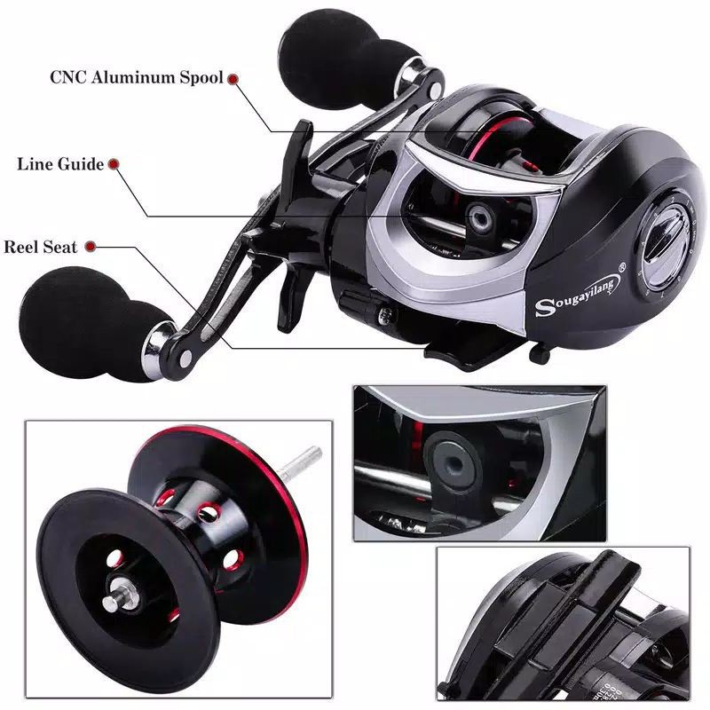 sougayilang Reel casting reel bc drag 10 kg handle kiri murmer