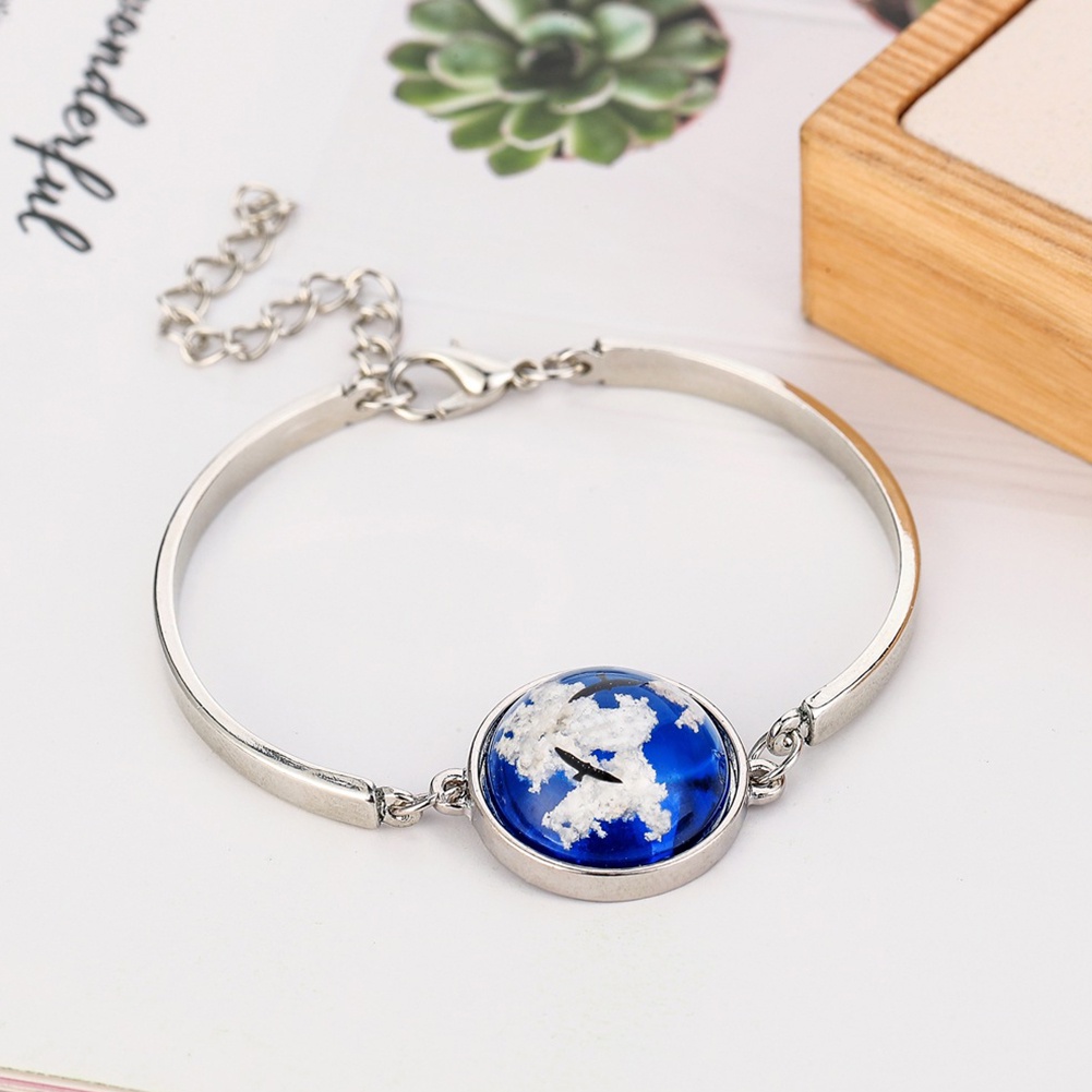 Hu Hu Hu Hu Hu Alat Bantu Pasang Kacamata♡ Gelang Bangle Adjustable Bahan Alloy Motif Awan / Elang Untuk Wanita