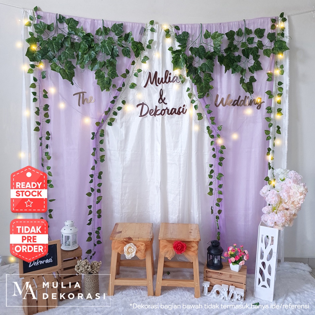 Dekorasi Lamaran Tunangan Backdrop Nikahan PhotoBooth DIY Akad Nikah Aqiqah Khitan Paket Mulia AA