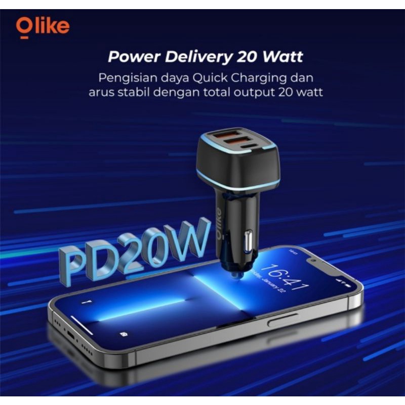CAR CHARGER OLIKE POWERFULL LED LIGHT R3 ORIGINAL