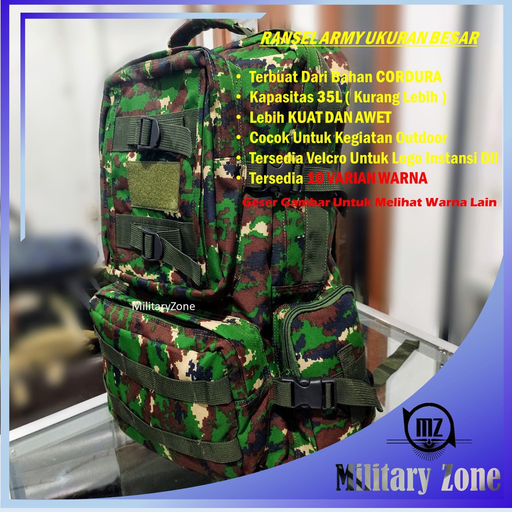 COD ! GROSIR TAS RANSEL ARMY 3P LORENG CAMO POLOS BACKPACK BAG 25L 30L UKURAN BESAR TACTICAL OUTDOOR