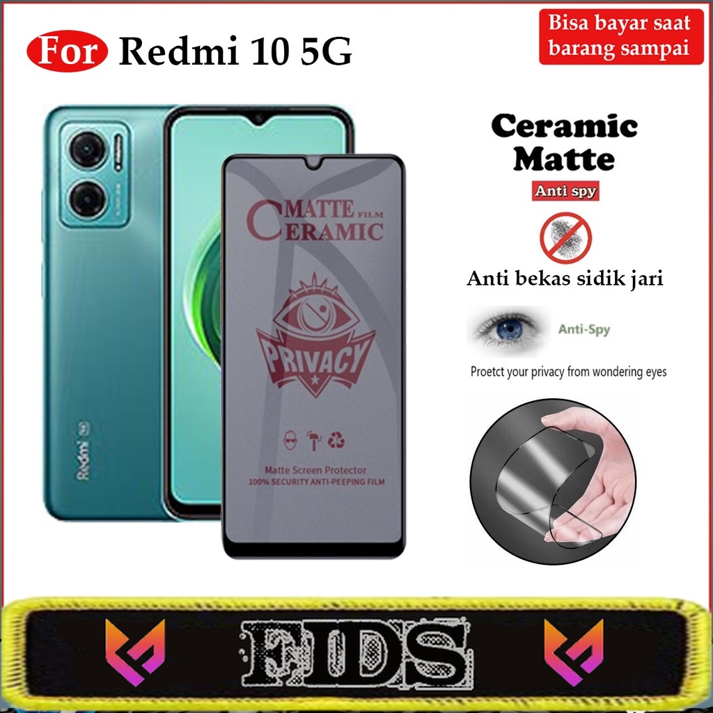 NEW PAKET 3 IN 1 Anti Gores Layar Xiaomi Redmi 10 5G Free TG Camera &amp; Skin Carbon Pelindung Body Belakang Handphone