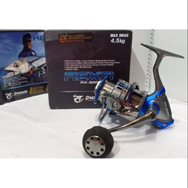 REEL PIONEER REXO RX-3000 / 8BB STAINLESS STEEL/ 5.8:1/ 292GR/ MAX DRAG 4.5KG/ POWER HANDLE  PANCING