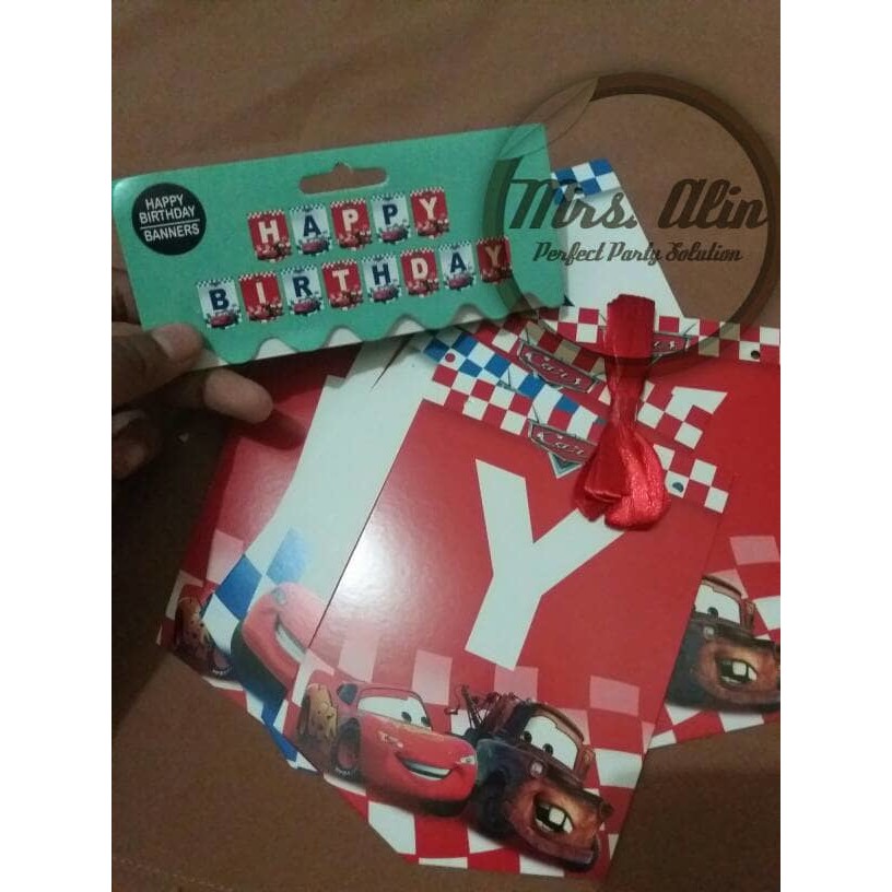 Banner Ulang Tahun Cars / Banner Ultah Mcqueen / Banner Hapoy Birthday / Banner HBD