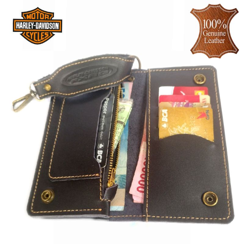 dompet panjang pria kulit asli full 100% harley davidson black01