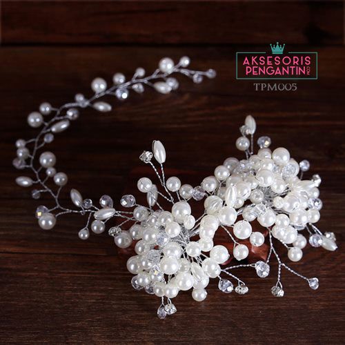 [BISA COD] HEADPIECE WANITA AKSESORIS RAMBUT TIARA PENGANTIN MODERN TPM005