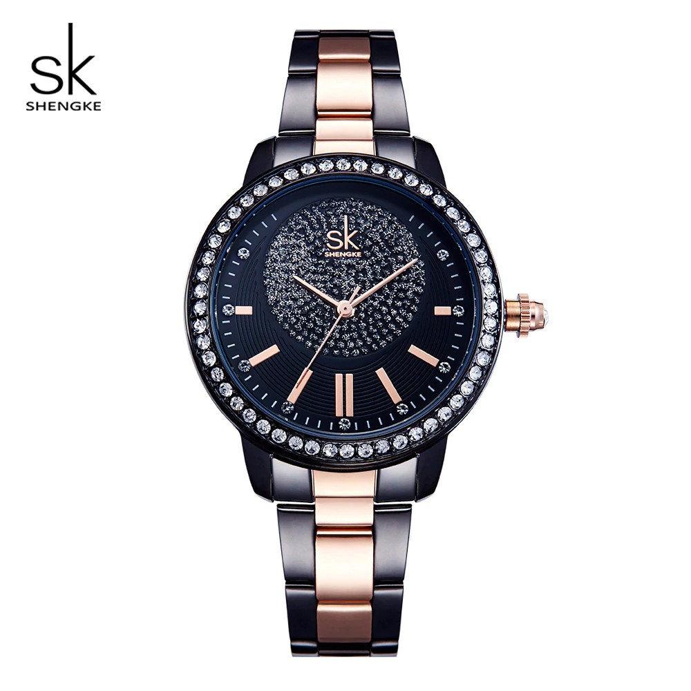 HOT PROMO Shengke Mewah QUARTZ Watch Wanita Merek Crystal Wanita Jam Tangan Reloj Mujer 2019 SK