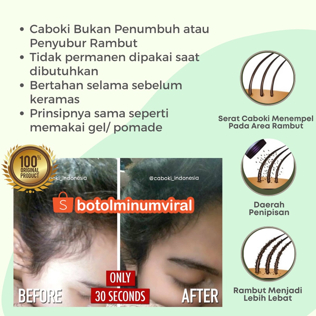 Caboki Hair Fiber Original 100% USA Penebal Pelebat Rambut Botak Tipis