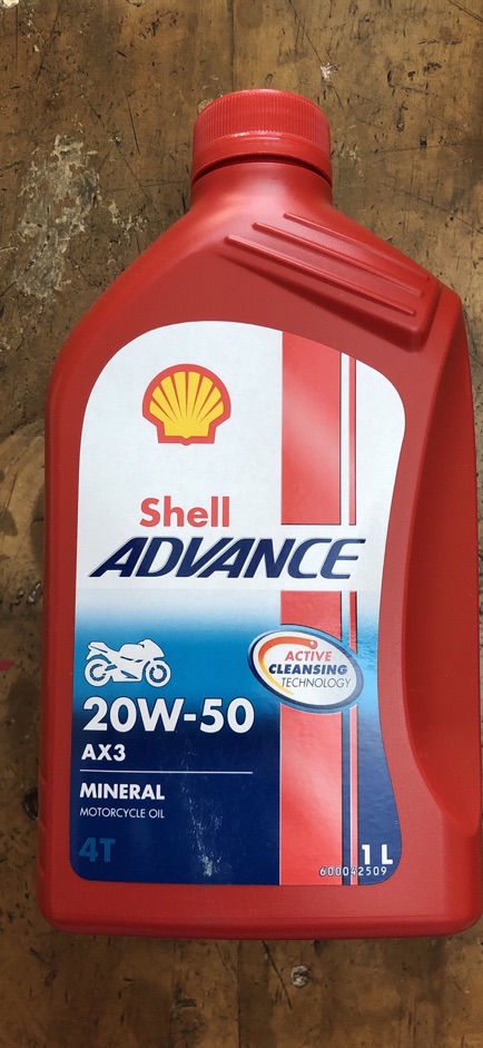 OLI MESIN MOTOR 4T SHELL ADVANCE AX3 1 LITER 20W50 ORIGINAL