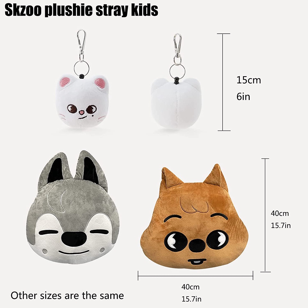 Gantungan Kunci Boneka Plush KPOP Skzoo Stray Kids Bbokari Leebit Wolf Chan Jiniret Puppym
