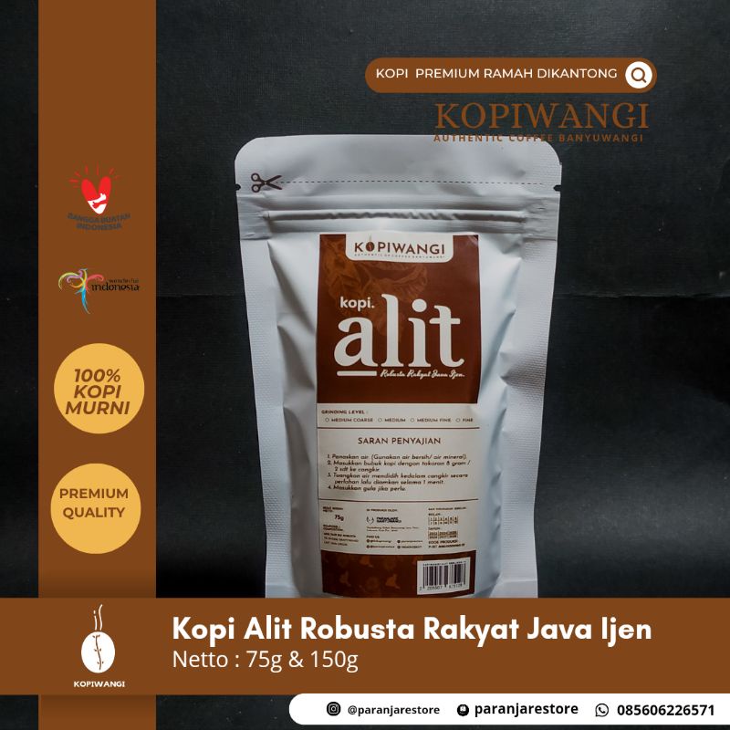 

Kopi Alit Robusta Rakyat Java Ijen Origin 75 gram - KOPIWANGI