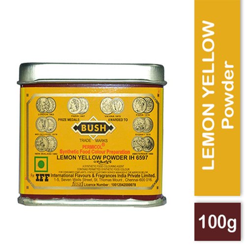 

BUSH Synthetic Lemon Yellow Food Colour Powder (IH6597, 100gms Tin)