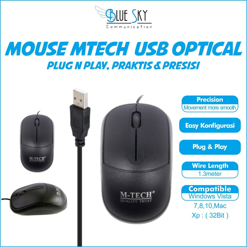 MOUSE KABEL WIRED USB M-TECH