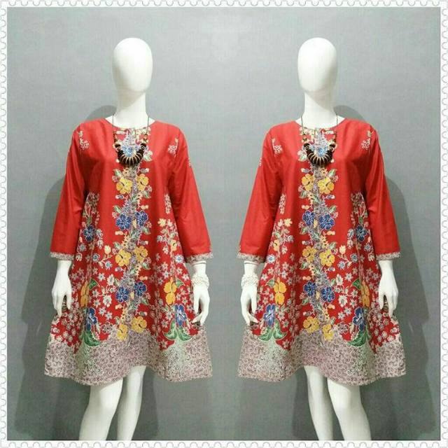 baju pakaian dress batik tunik cewek wanita modern murah terbaru trend kekinian 2020 terlaris A108