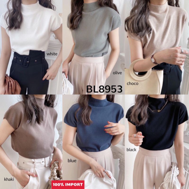 Korean inner knit knitted top atasan rajut daleman turtle neck Favorite Basic Highneck Knit Top wani