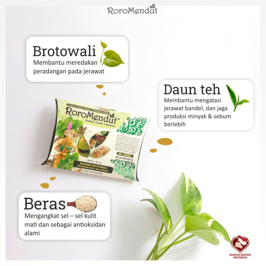 Masker Jerawat Premium Brotowali Roro mendut