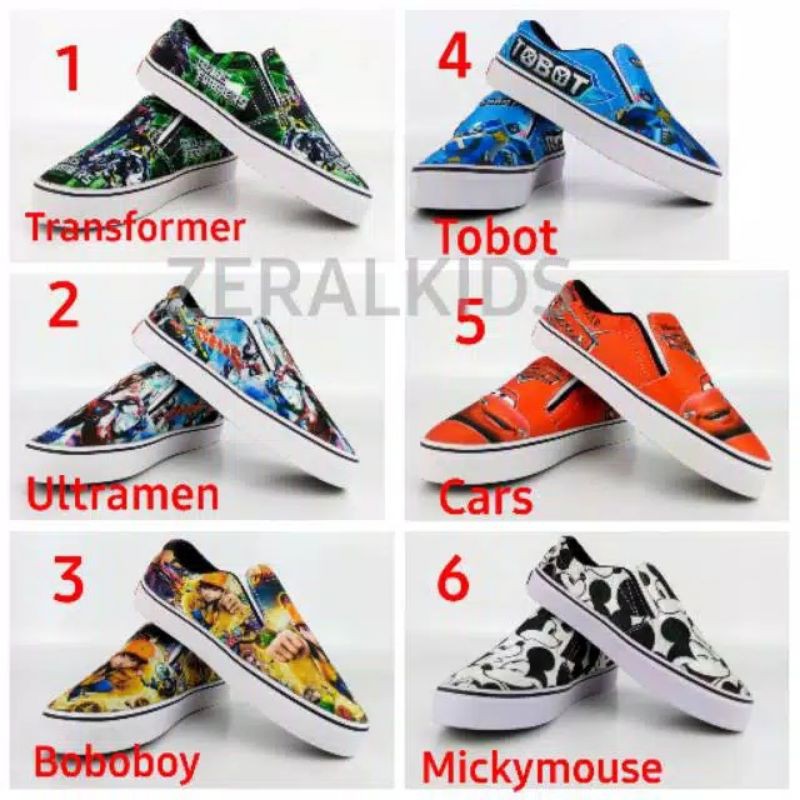 sepatu anak laki laki motif tanpa tali
