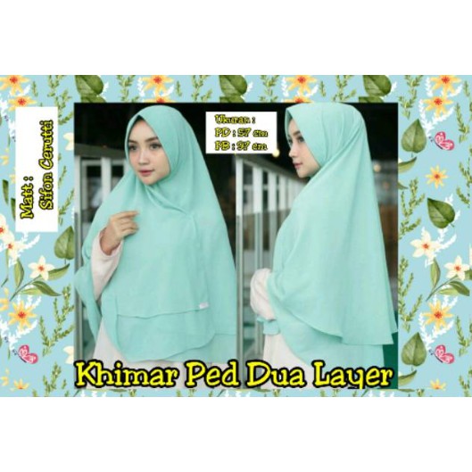 Khimar Ped 2 antem Polos / Jilbab Syarii 2 Layer