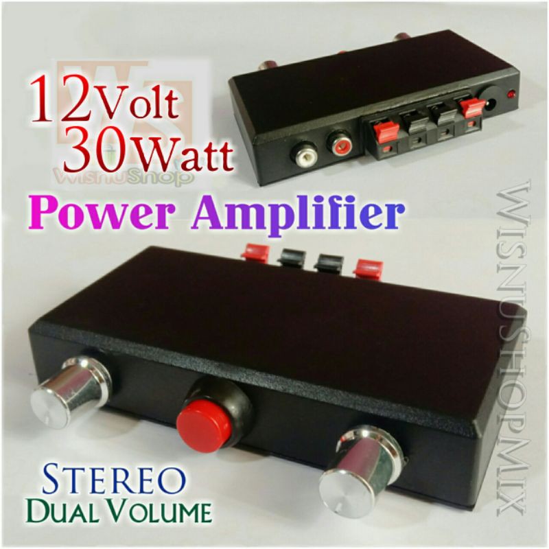Rakitan Amplifier Stereo DC 12V Mini Box