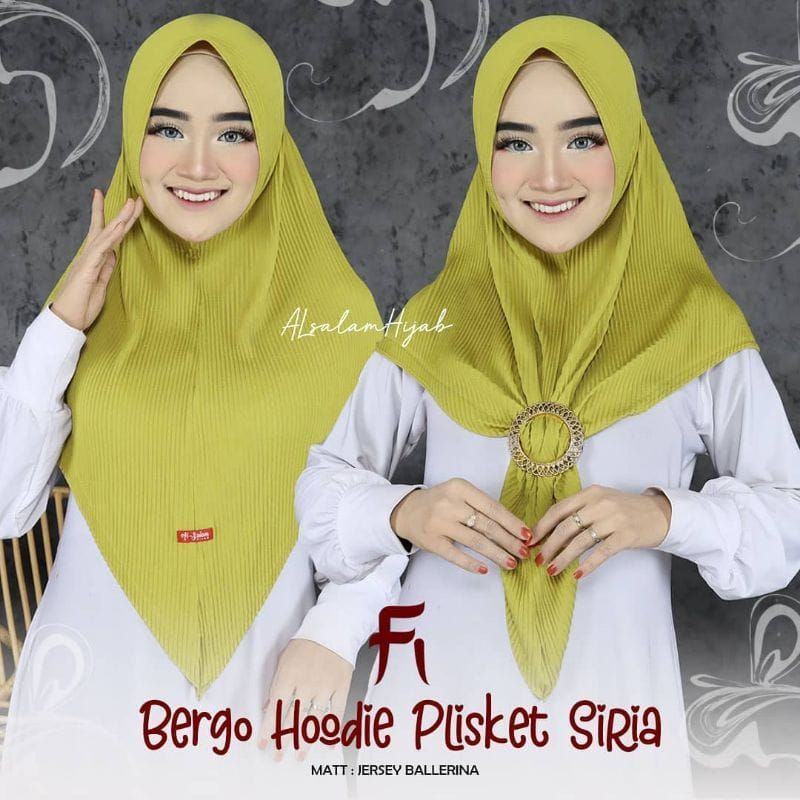[FI Hijab] SIRIA HOODIE••Kerudung instan plisket••Jilbab instan bergo