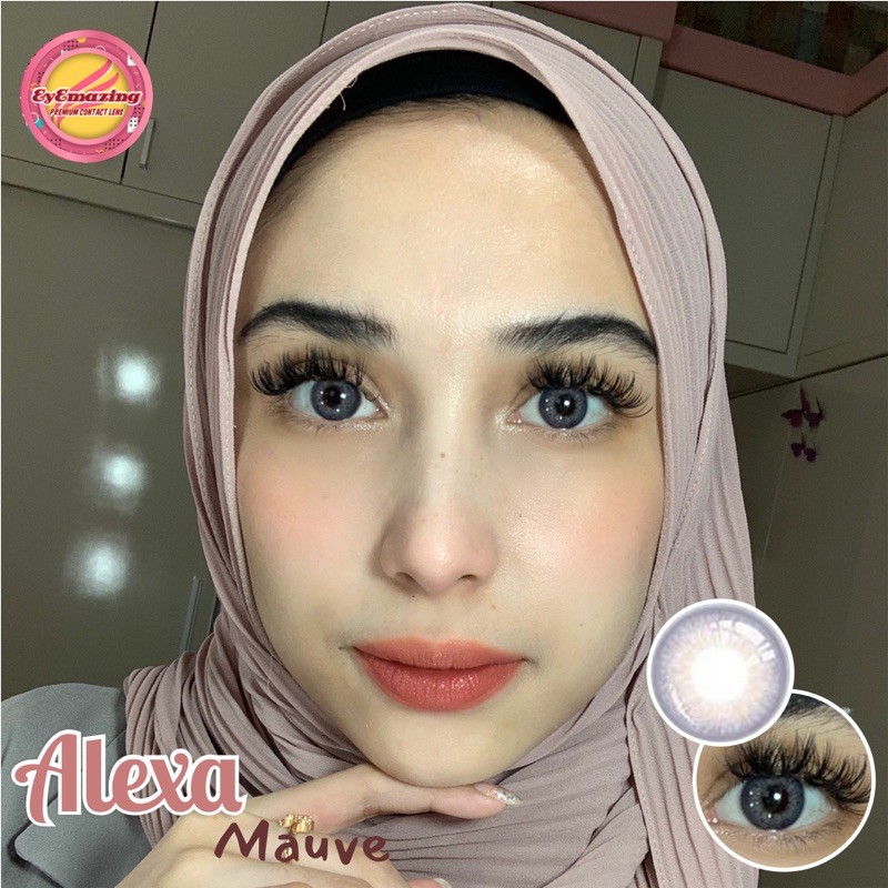 EYEMAZING Softlens - ALEXA Mauve / Ungu Normal Minus Beda Minus