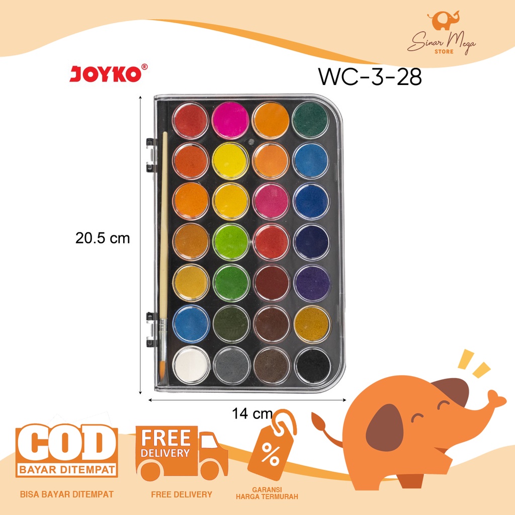 

Joyko Water Color WC-3-28 Warna / Watercolor Set Cat Air Joyko