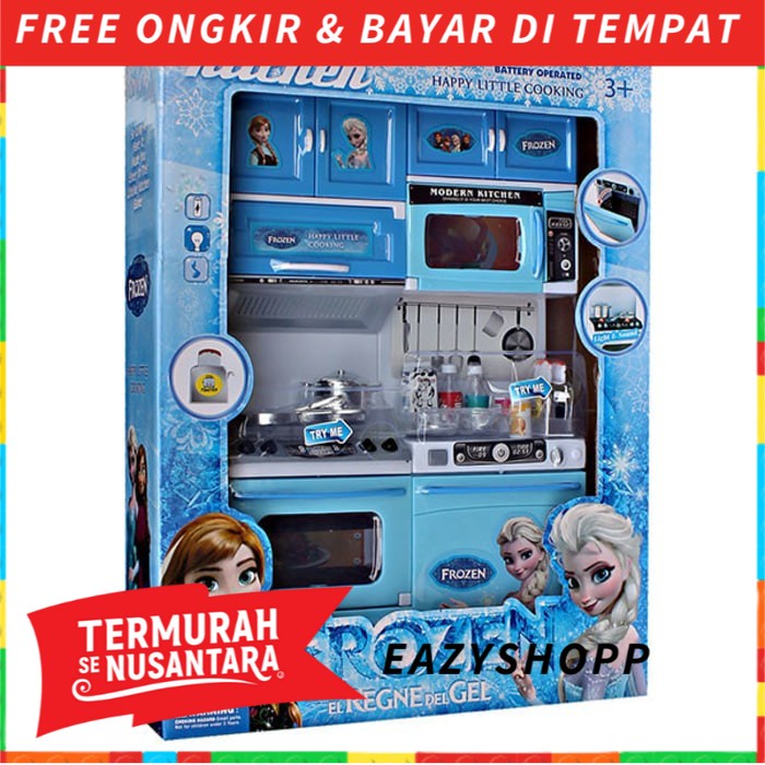 Mainan Edukasi Anak Kitchen Set Karakter Frozen Perempuan 3 4 5 Tahun Masak Masakan Dapur Set Jual J