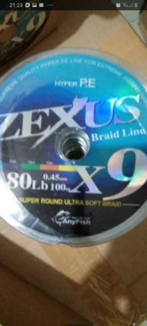 Senar pe senar braid anyfish zexus x9 harga per 1roll