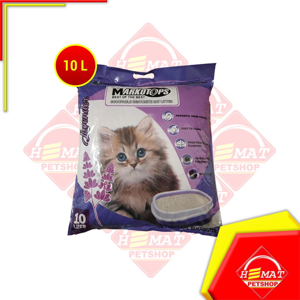 Pasir Kucing Markotops 10 Liter Cat Litter 10ltr Gumpal Clumping Wangi