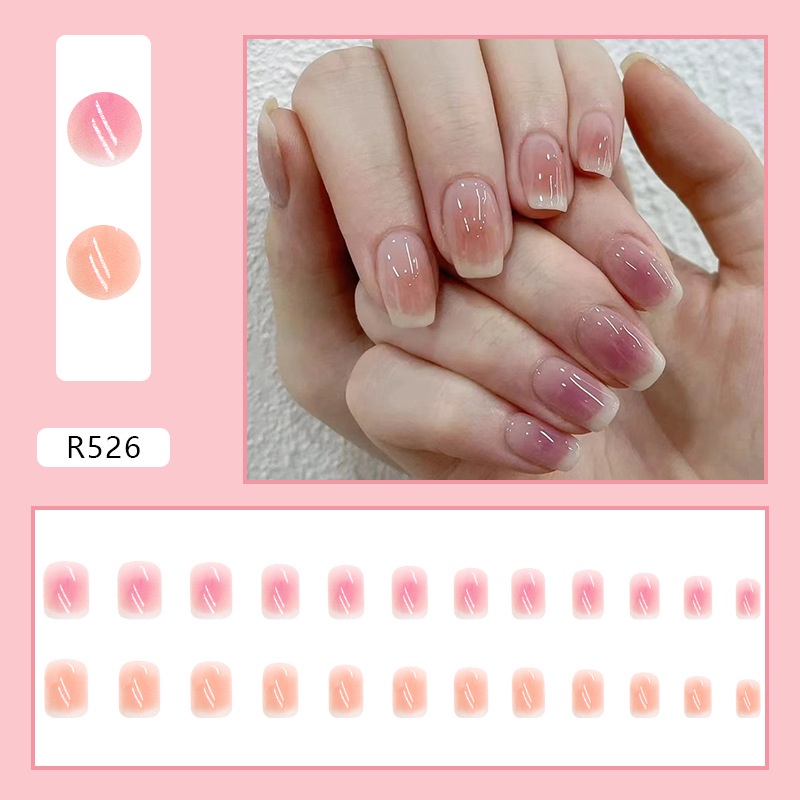 R521-r540 24pcs / Kotak Kuku Palsu Full Cover Untuk Nail Art