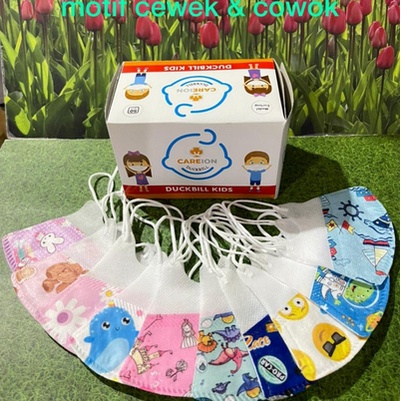 Masker Duckbill Anak CAREION Karakter 0-3thn S/D 4-12thn Masker Karakter 3D Duck bill Anak COWOK / CEWEK