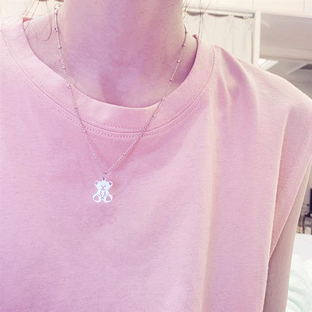 Susu cool chain bear gelang in pop special interest desain sederhana Tinggi rasa logam baru normcore