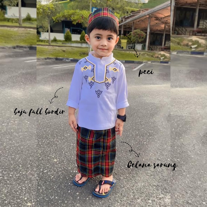 SARKOCI size besar Baju Koko / BAIQ Sarung Anak Laki Laki Baju Muslim Bayi Terlaris babeebabyshop