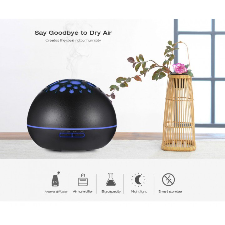 H34 - Wooden Humidifier Aroma Diffuser Essential Oil 300ml