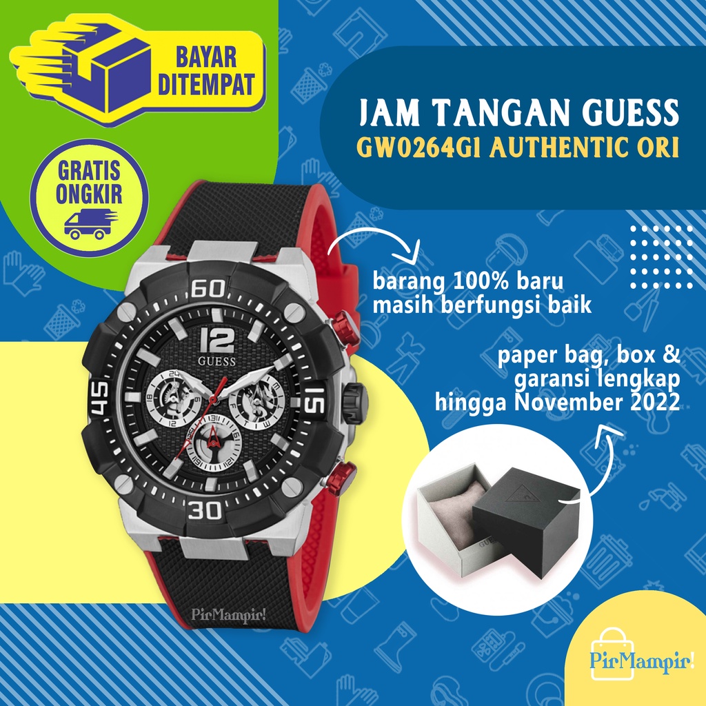 GUESS WATCH NAVIGATOR GW0264G1 Jam Tangan Pria Authentic Arloji Original Accessories Fashion Cowok