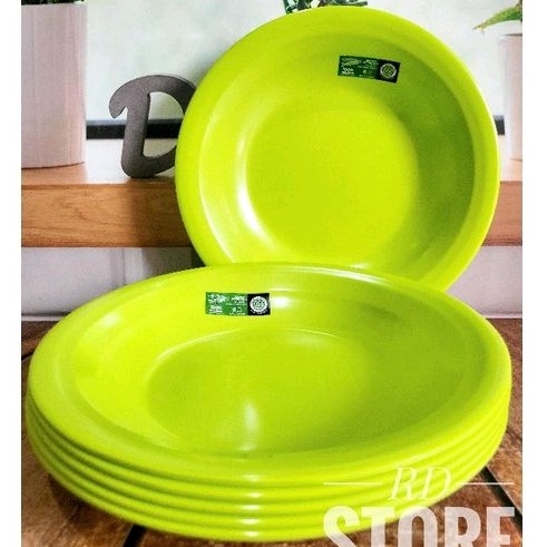 6.PCS PIRING MAKAN CEKUNG ULIR MELAMINE GOLDEN FLAYINGFIS